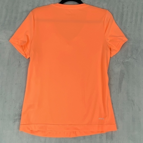 Adidas Neon Orange Climalite V-Neck Tee Women's Size Medium - Picture 2 of 9